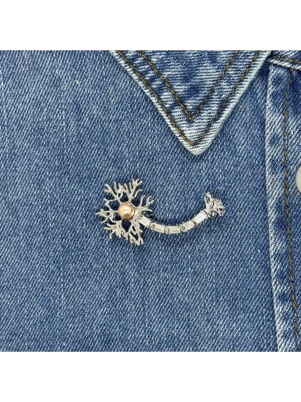 ⭐Hanreshe Neuron Pin Brooch Crystals Medical Jewelry Brain Nerve Cell Chemistry